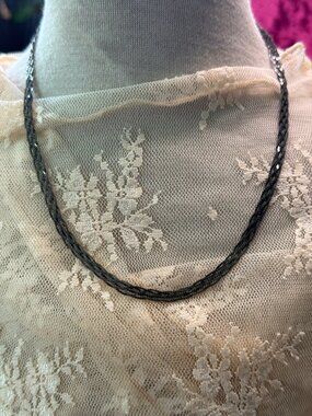 Sterling Silver 925 16-Inch Braided Chain Necklace With Lobster Clasp